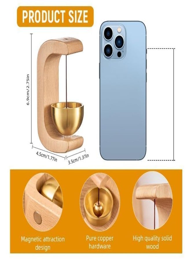 Sinbyuer Wooden Door Brass Bells, Wind Chime | Magnetic Bell Opening, Chimes for Business & Home -Without Wire Send Adhesive Tape, Dopamine Magnetic Store Entrance Refrigerator, Room, Restaurant - Image 2